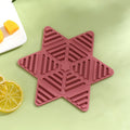 Folding Pot Cushion Silicon Tea Cup Insulation Pad House Table Non-slip Place Mats(Pink)
