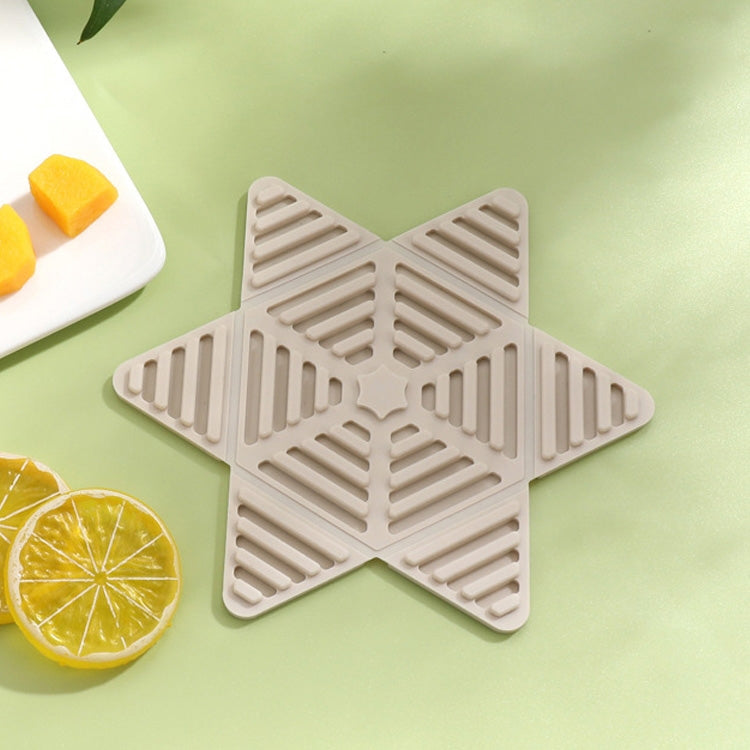 Folding Pot Cushion Silicon Tea Cup Insulation Pad House Table Non-slip Place Mats(Grey)