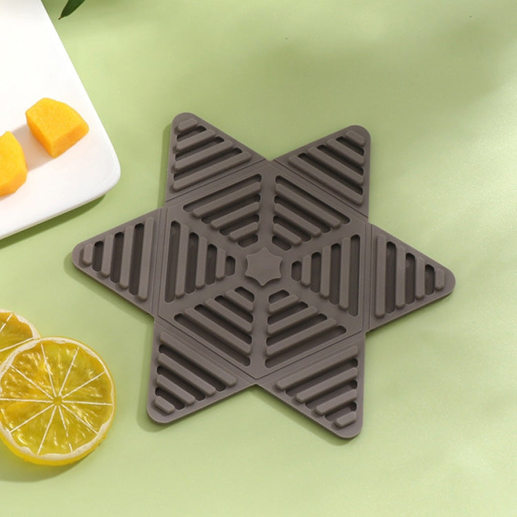 Folding Pot Cushion Silicon Tea Cup Insulation Pad House Table Non-slip Place Mats(Dark Gray)