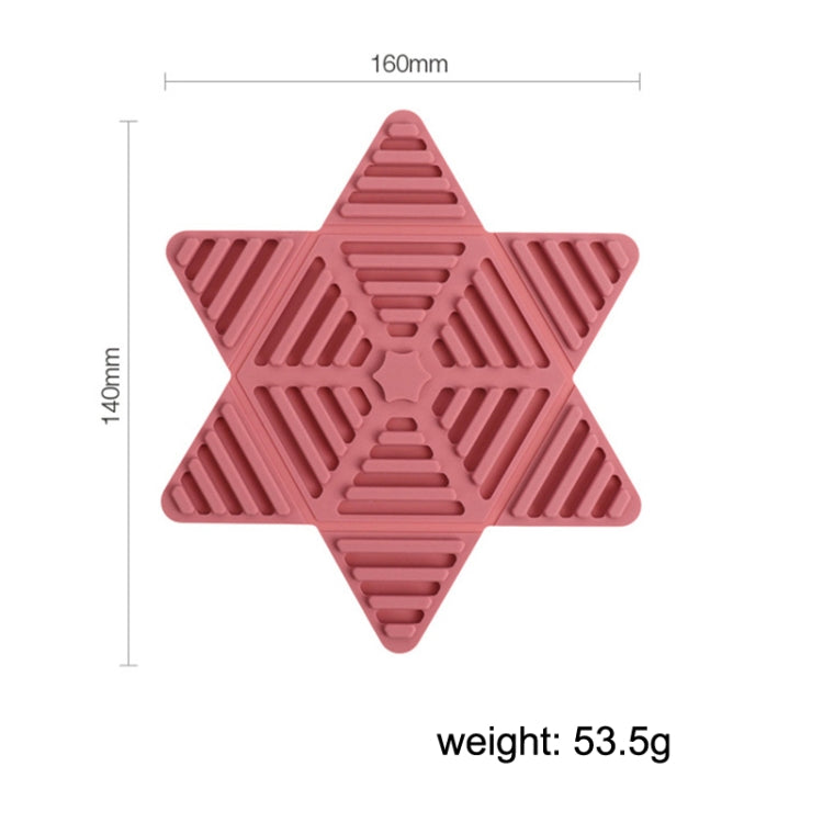 Folding Pot Cushion Silicon Tea Cup Insulation Pad House Table Non-slip Place Mats(Pink)