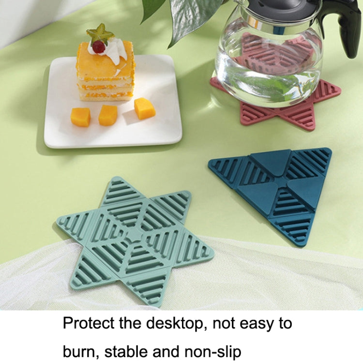 Folding Pot Cushion Silicon Tea Cup Insulation Pad House Table Non-slip Place Mats(Pink)