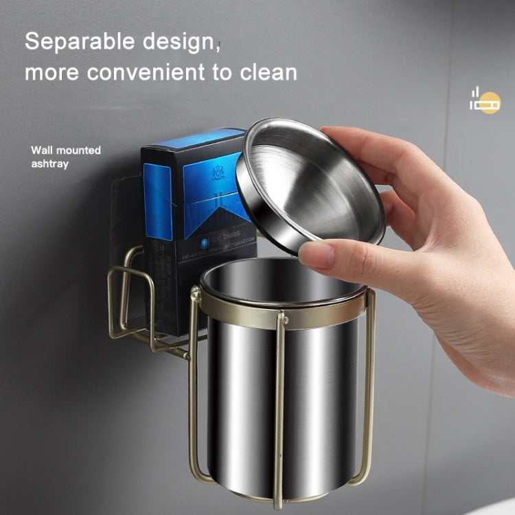 Stainless Steel Wall-mounted Ashtray Bathroom Multifunctional Ashtray Without Punching With Smoke Buckle