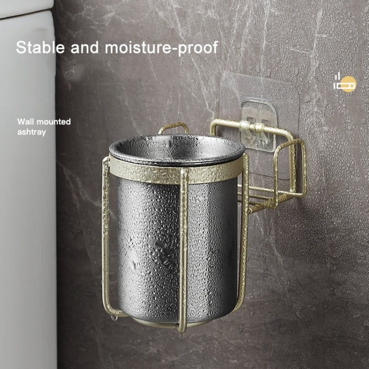 Stainless Steel Wall-mounted Ashtray Bathroom Multifunctional Ashtray Without Punching With Smoke Buckle