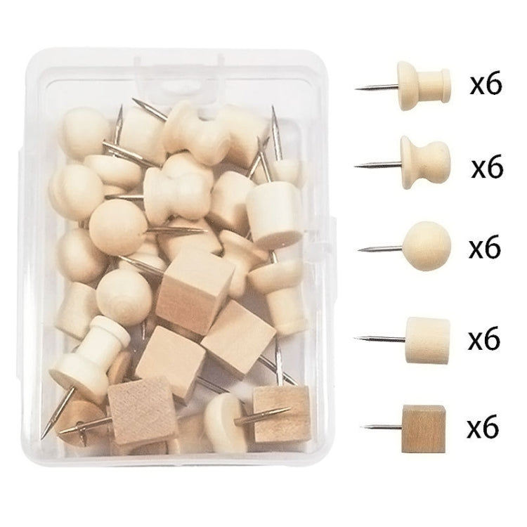 Wooden Log Thumbtack Set Sticky Note Fixed Tack, Specification: 5 Grid Box