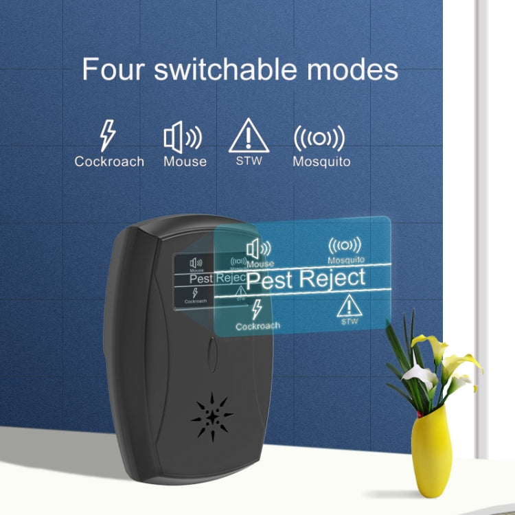 Household Mute Low Power Ultrasonic Insect Repeller, Specification: EU Plug(Black)