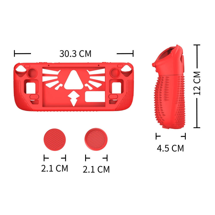 For Steam Deck V V4-1 Pocket Consoles Silicone Non-slip Protective Case with Holder Function(Red)