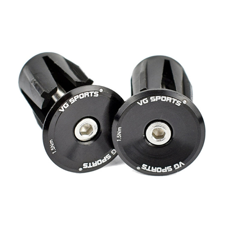 2pairs Aluminum Alloy Bicycle Expansion Handlebar Plug(Black)