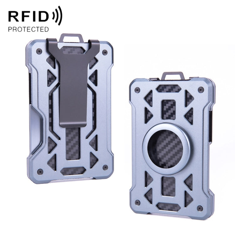 For AirTag Tracker Card Holder Metal Anti-Theft RFID Wallet(A Model Gray)