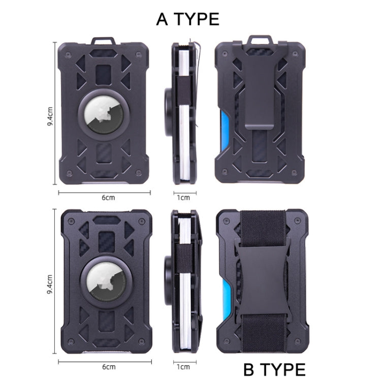 For AirTag Tracker Card Holder Metal Anti-Theft RFID Wallet(A Model Black)