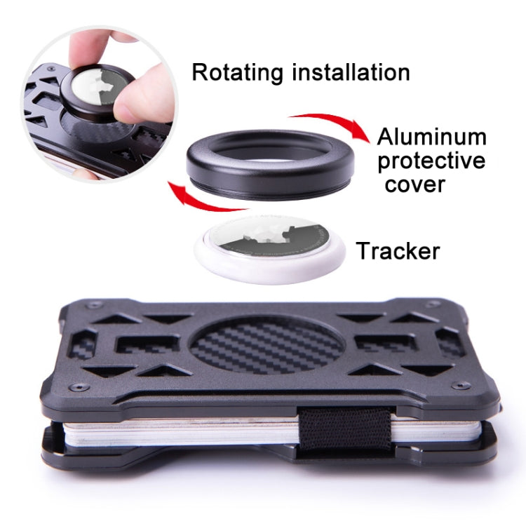 For AirTag Tracker Card Holder Metal Anti-Theft RFID Wallet(B Model Gray)