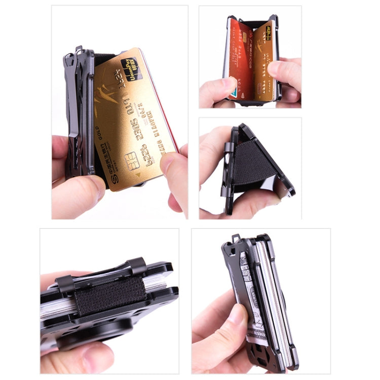 For AirTag Tracker Card Holder Metal Anti-Theft RFID Wallet(B Model Gray)