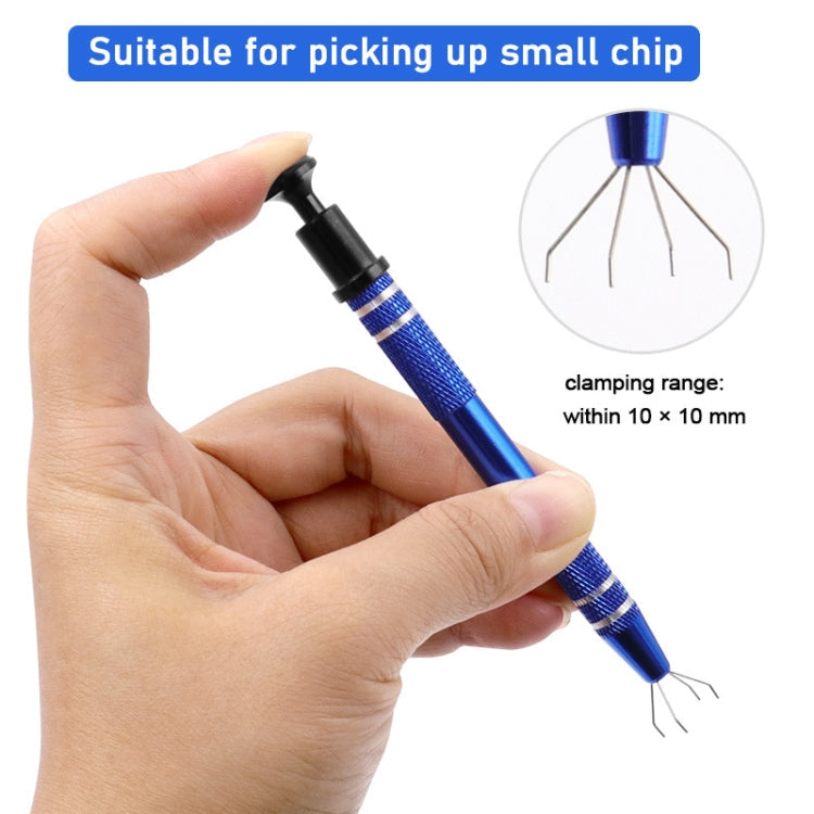 2pcs IC Chip Picker Electronic Component Parts Picker Capacitor IC Grabber Clips(Silver)