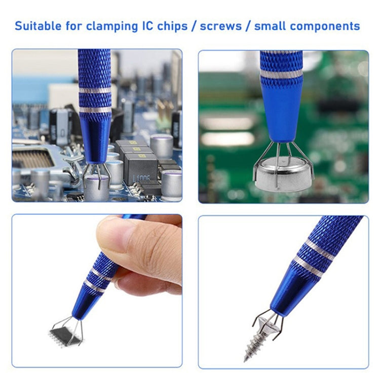 2pcs IC Chip Picker Electronic Component Parts Picker Capacitor IC Grabber Clips(Black)