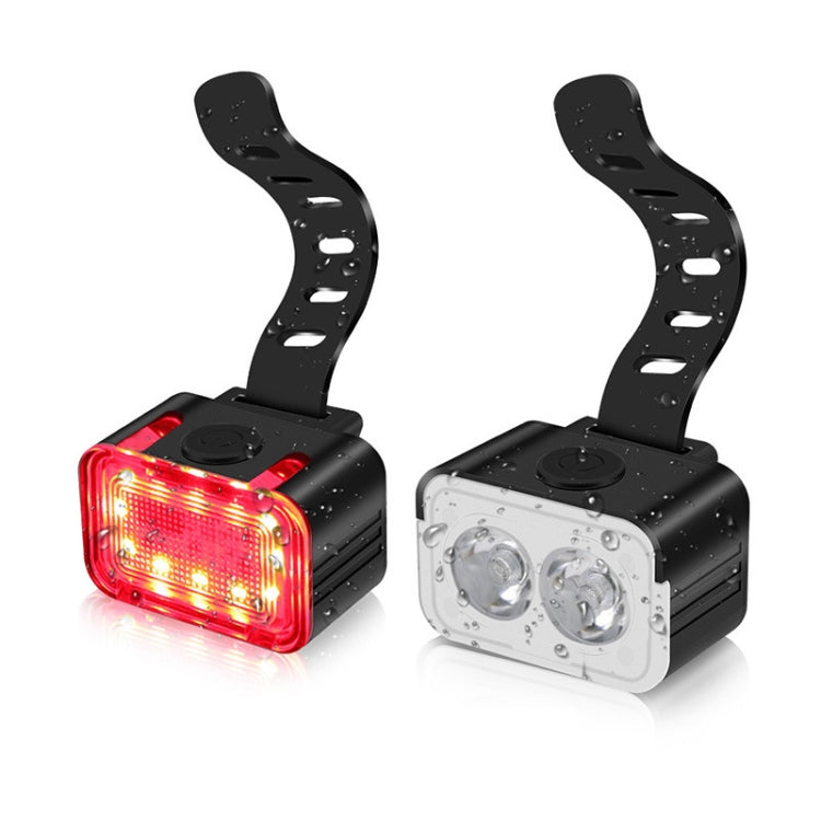 Bicycle Light USB Charging Outdoor LED Riding Lamp Set, Style: Front Light+Tail Light