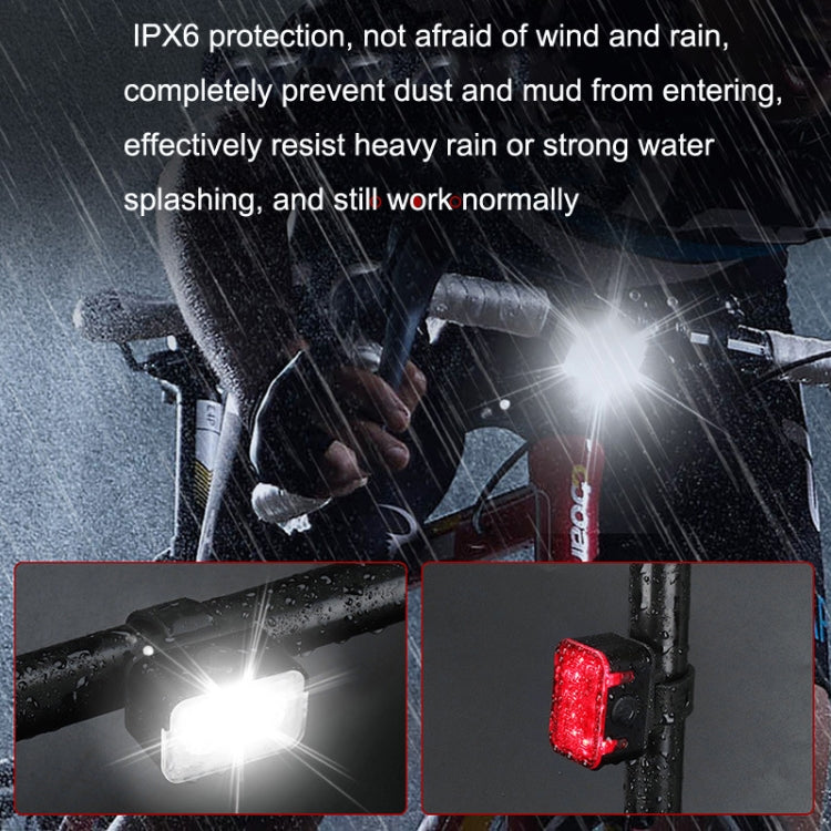 Bicycle Light USB Charging Outdoor LED Riding Lamp Set, Style: Front Light+Tail Light