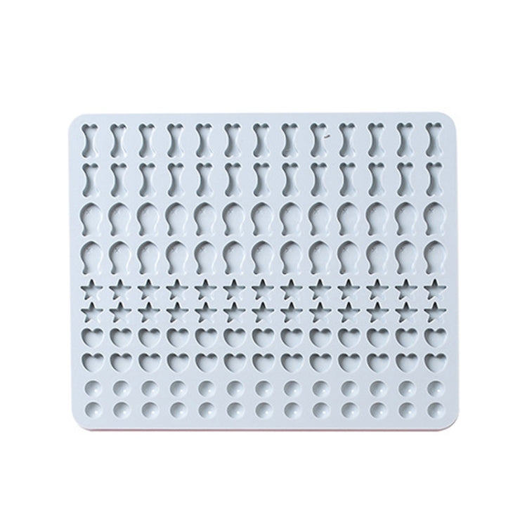 130 Grids Silicone Mat Baking Mold Mini Pet Snacks Dog Food Baking Pan Mold Biscuit Cake Mold(Blue)
