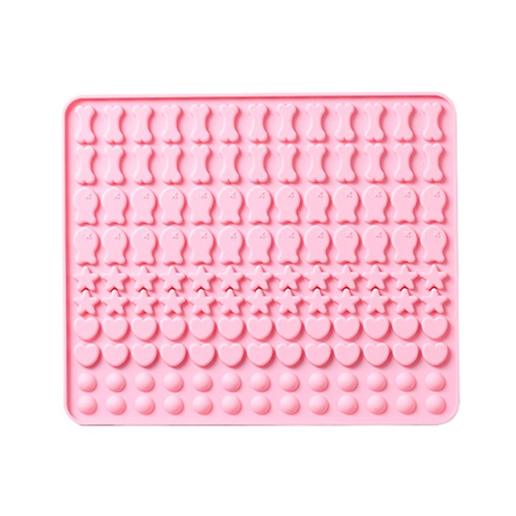 130 Grids Silicone Mat Baking Mold Mini Pet Snacks Dog Food Baking Pan Mold Biscuit Cake Mold(Pink)