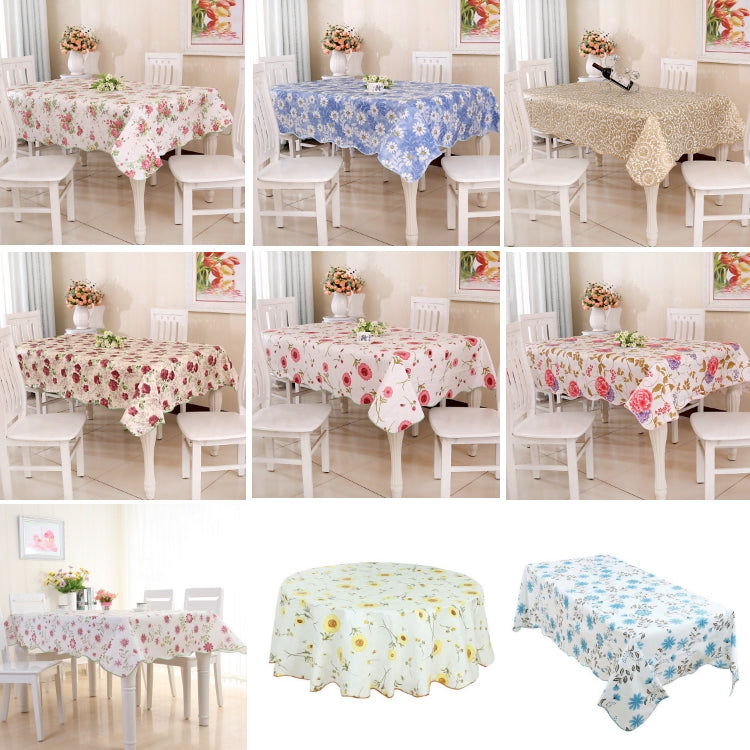 PEVA Oil&Water Resistant Coffee Table Tablecloth, Size: 106x152cm(Yellow Sunflower)