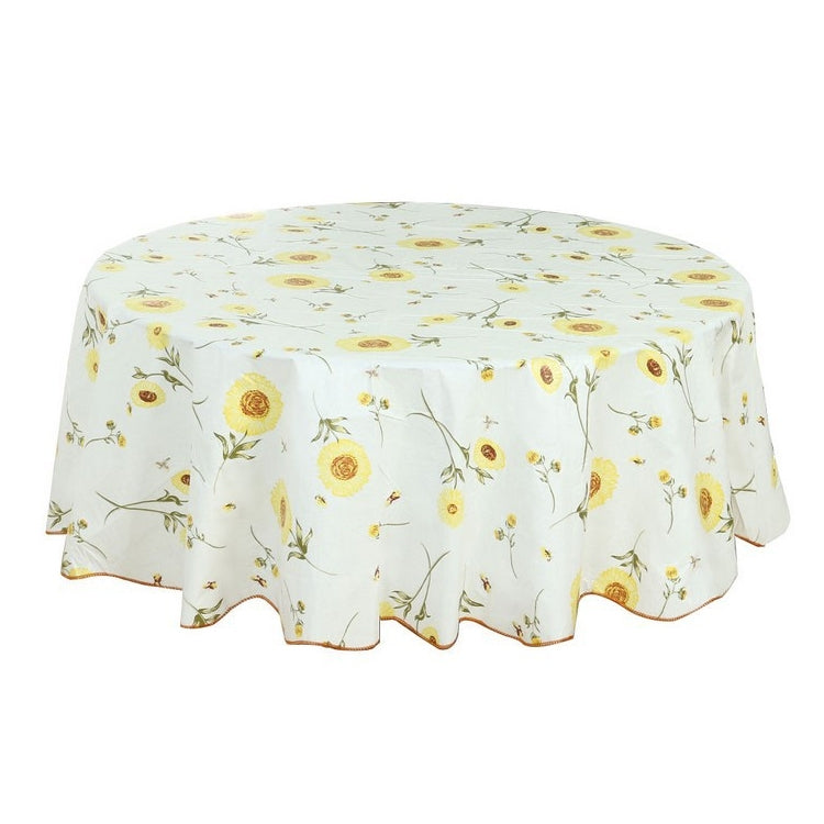PEVA Oil&Water Resistant Coffee Table Tablecloth, Size: 137x183cm(Yellow Sunflower)