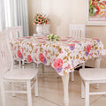PEVA Oil&Water Resistant Coffee Table Tablecloth, Size: 135x135cm(Bicolor Flower)