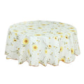 PEVA Oil&Water Resistant Coffee Table Tablecloth, Size: 135x135cm(Yellow Sunflower)