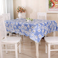 PEVA Oil&Water Resistant Coffee Table Tablecloth, Size: Round 183cm(Blue Flower)