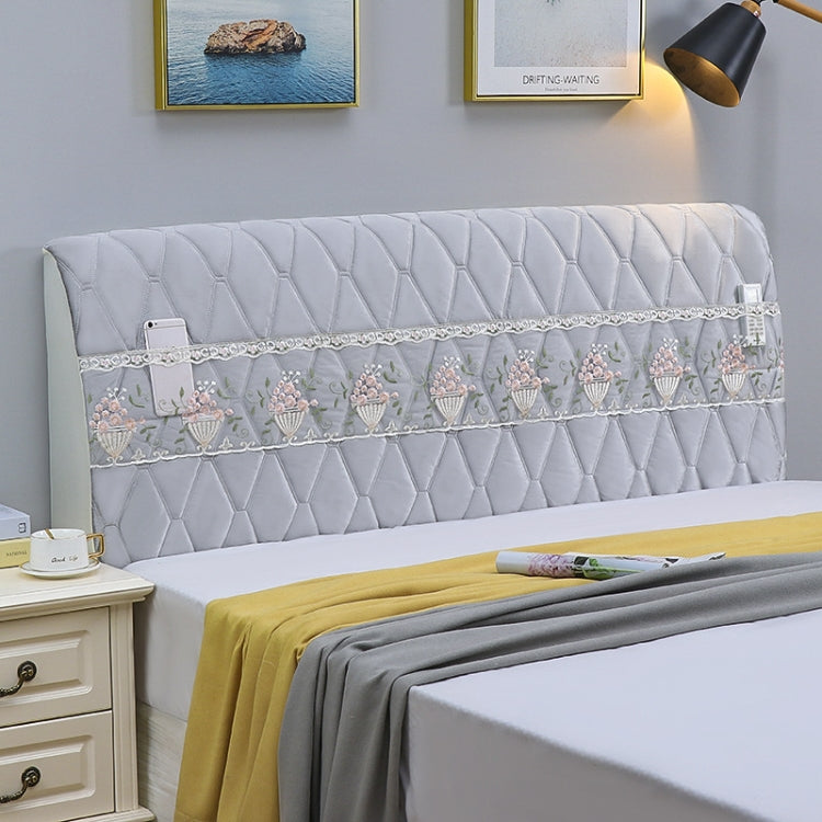 Bedside All-Inclusive Anti-Collision Quilted Thick Fabric Protective Cover, Size: 60x120cm(Italian Velvet Gray)