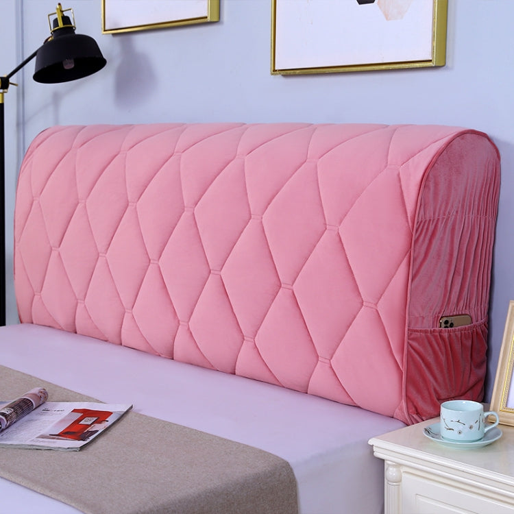 Bedside All-Inclusive Anti-Collision Quilted Thick Fabric Protective Cover, Size: 60x150cm(Dutch Velvet Pink)