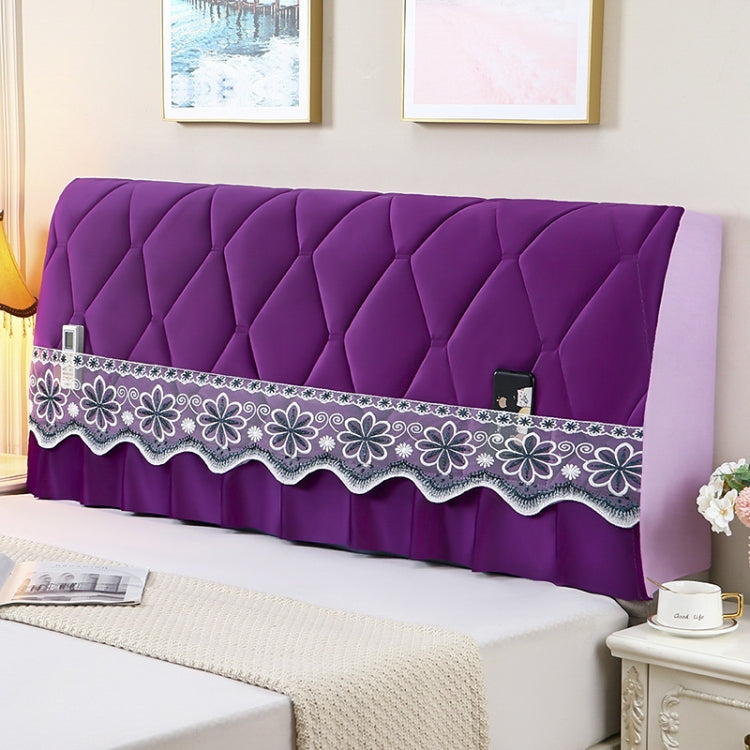 Bedside All-Inclusive Anti-Collision Quilted Thick Fabric Protective Cover, Size: 60x150cm(Eight Petals Purple)