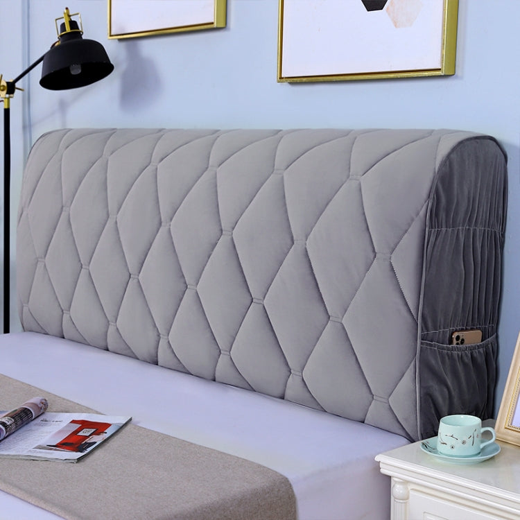 Bedside All-Inclusive Anti-Collision Quilted Thick Fabric Protective Cover, Size: 60x180cm(Dutch Velvet Gray)