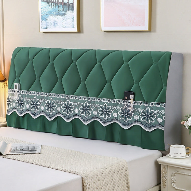 Bedside All-Inclusive Anti-Collision Quilted Thick Fabric Protective Cover, Size: 60x180cm(Eight Petals Green)