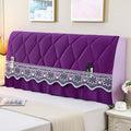Bedside All-Inclusive Anti-Collision Quilted Thick Fabric Protective Cover, Size: 60x180cm(Eight Petals Purple)