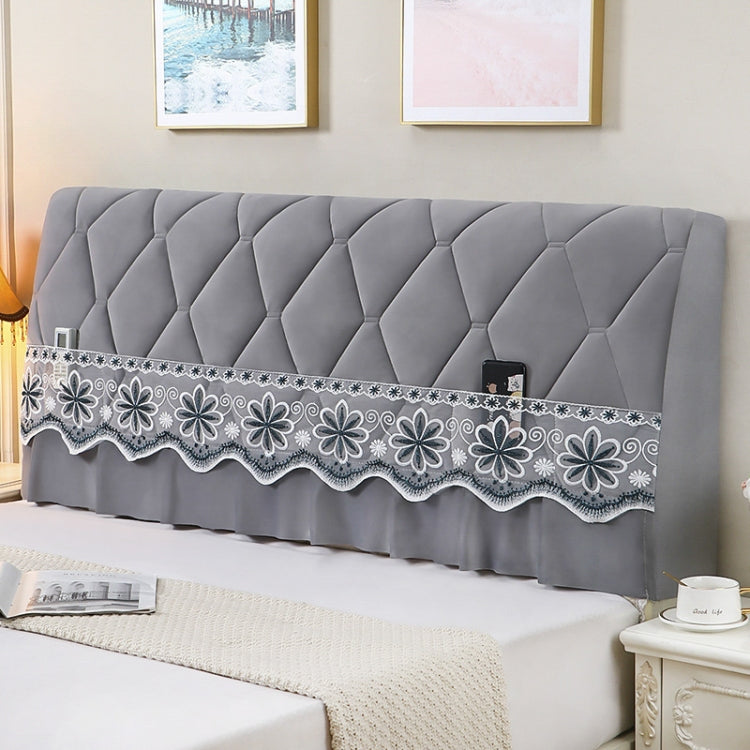 Bedside All-Inclusive Anti-Collision Quilted Thick Fabric Protective Cover, Size: 60x220cm(Eight Petals Gray)