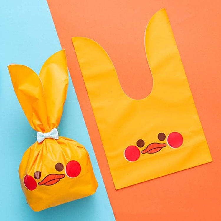 1bag Cartoon Rabbit Ears Gift Packaging Bags Candy Baking Snowflake Cookies Bags, Size: 10x17cm(Little Yellow Duck)