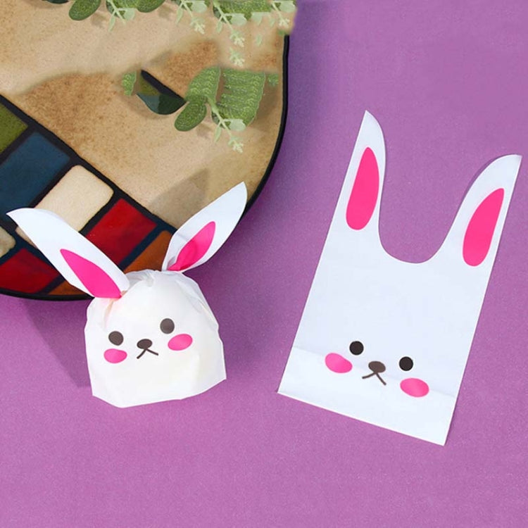 1bag Cartoon Rabbit Ears Gift Packaging Bags Candy Baking Snowflake Cookies Bags, Size: 10x17cm(Pink Black Mouth)