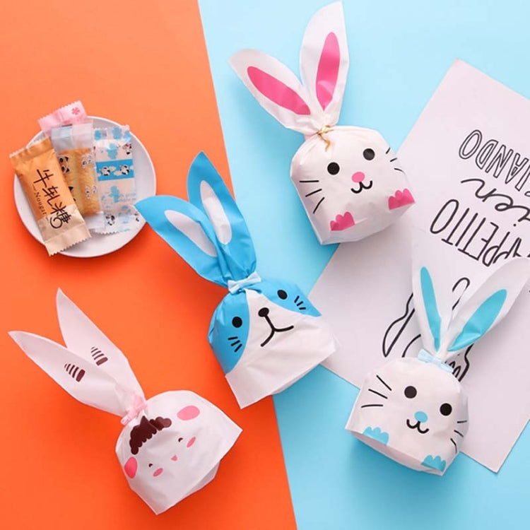 1bag Cartoon Rabbit Ears Gift Packaging Bags Candy Baking Snowflake Cookies Bags, Size: 10x17cm(Pink Black Mouth)