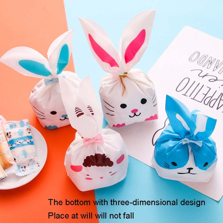 1bag Cartoon Rabbit Ears Gift Packaging Bags Candy Baking Snowflake Cookies Bags, Size: 10x17cm(Pink Black Mouth)