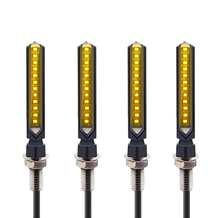 MK-229 4pcs Motorcycle 12LED Flowing Water Turning Light(Yellow)