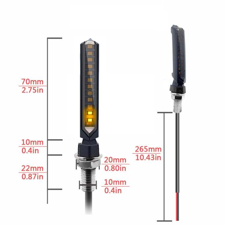 MK-229 4pcs Motorcycle 12LED Flowing Water Turning Light(Yellow)