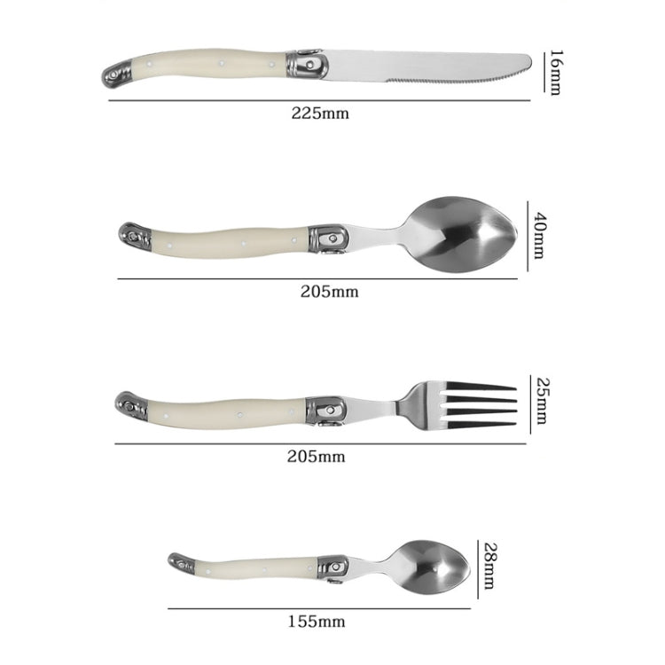 Stainless Steel Knife Fork Spoon Set Plastic Handle Western Tableware, Specification: 6 Forks