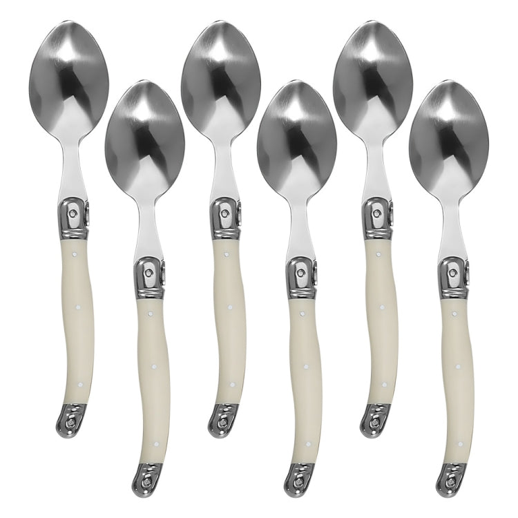 Stainless Steel Knife Fork Spoon Set Plastic Handle Western Tableware, Specification: 6 Spoons