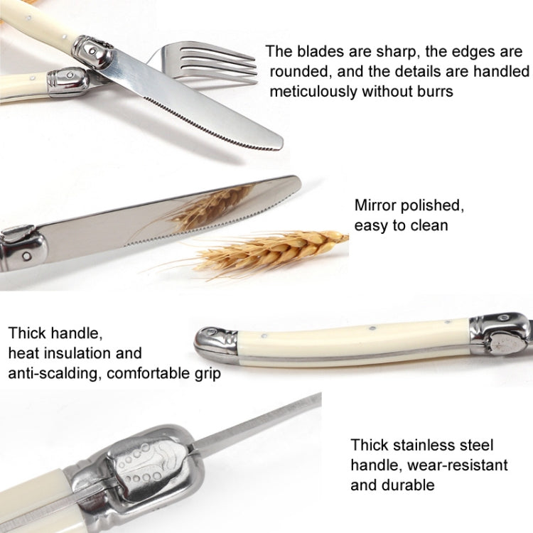 Stainless Steel Knife Fork Spoon Set Plastic Handle Western Tableware, Specification: 6 Spoons
