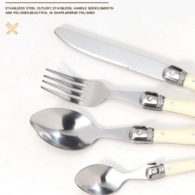 Stainless Steel Knife Fork Spoon Set Plastic Handle Western Tableware, Specification: 6 Spoons