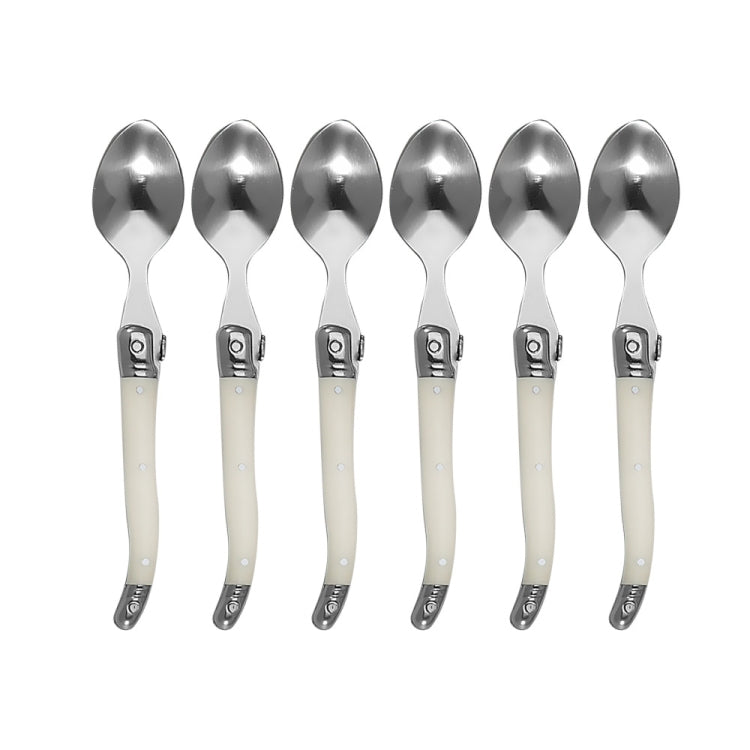 Stainless Steel Knife Fork Spoon Set Plastic Handle Western Tableware, Specification: 6 Tea Spoons