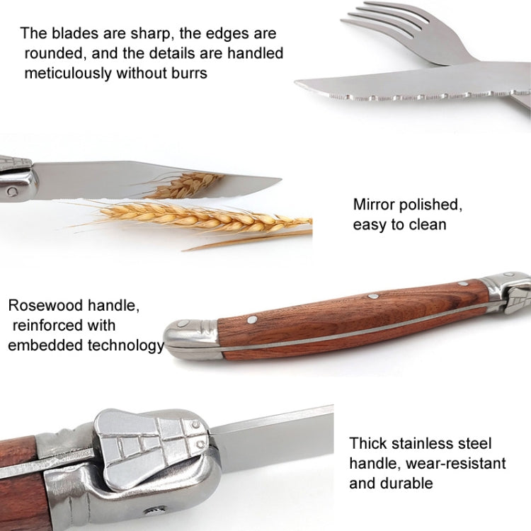 Rosewood Handle Stainless Steel Knife and Fork Cutlery,Spec: 1 Fork