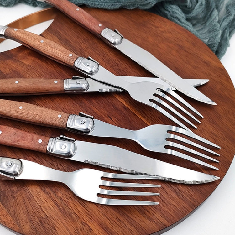 Rosewood Handle Stainless Steel Knife and Fork Cutlery,Spec: 1 Fork