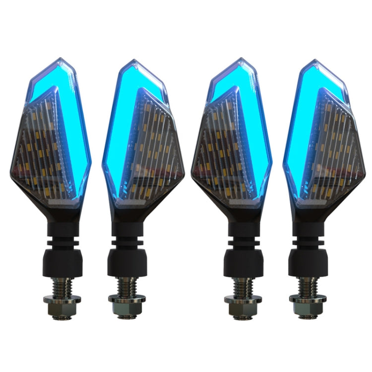 MK-236 4pcs 22LED Motorcycle V Line Two Color Turning Light Signal Angle Light(Yellow Blue)