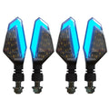MK-236 4pcs 22LED Motorcycle V Line Two Color Turning Light Signal Angle Light(Yellow Blue)