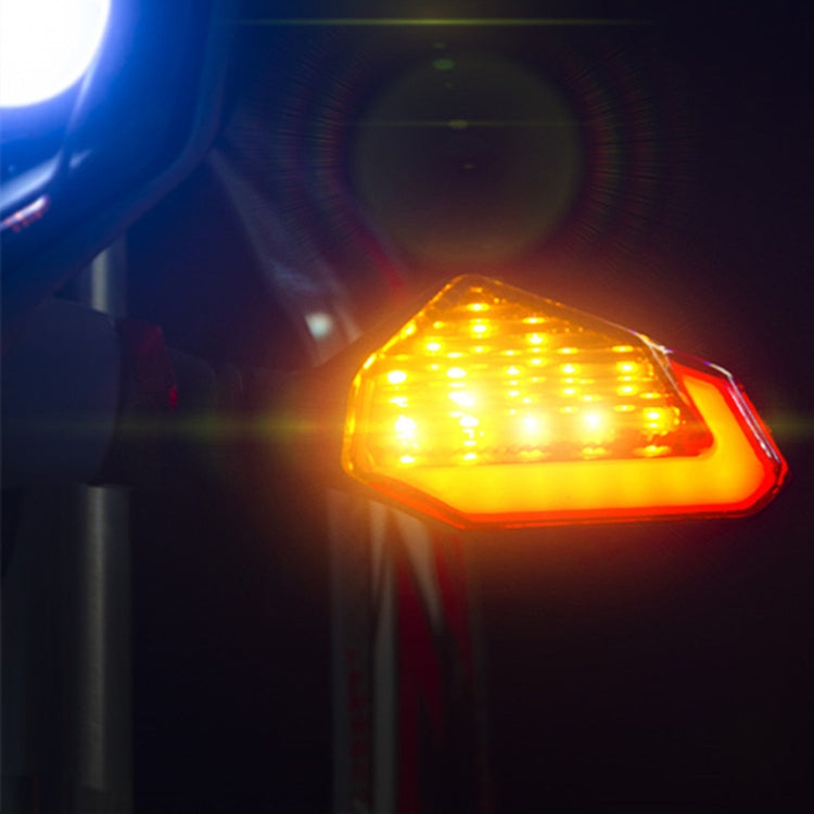 MK-236 4pcs 22LED Motorcycle V Line Two Color Turning Light Signal Angle Light(Yellow White)