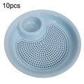 10pcs With Flavour Dish Dumpling Plate Wheat Straw Double Layer Drain Dish(Blue)